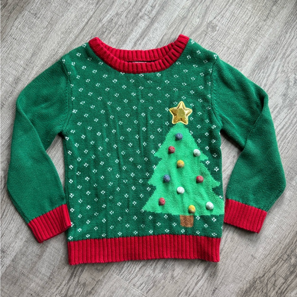 Holiday Time Kids Red & Green Knit Sweater Size 5T